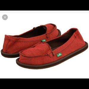 Women’s red Sanuks